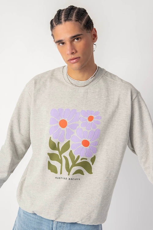 Grey Fleurs Sweatshirt