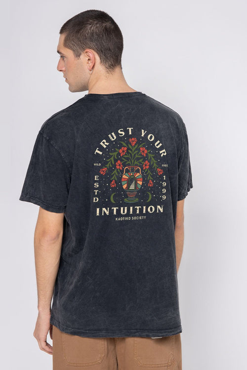 Black Trust Your Intuition Washed T-shirt