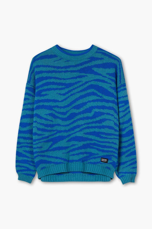 Pullover Zebra Blau