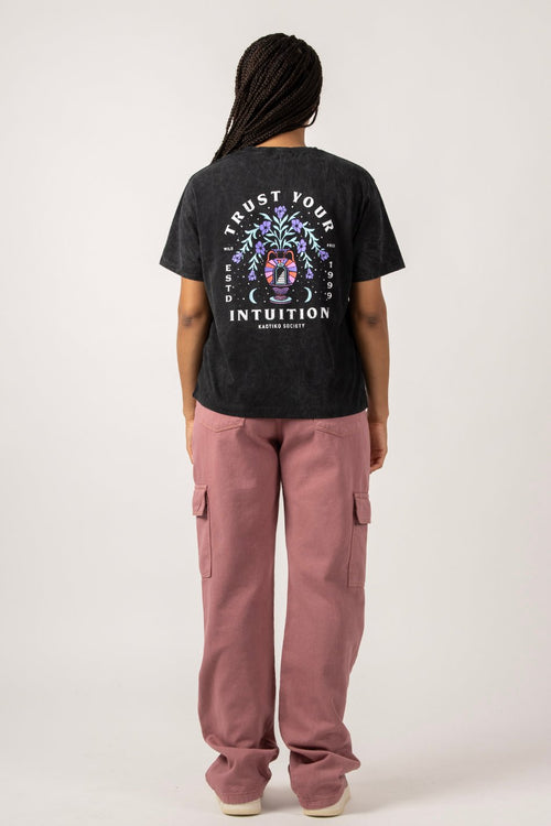 Black Trust Your Intuition Washed T-shirt