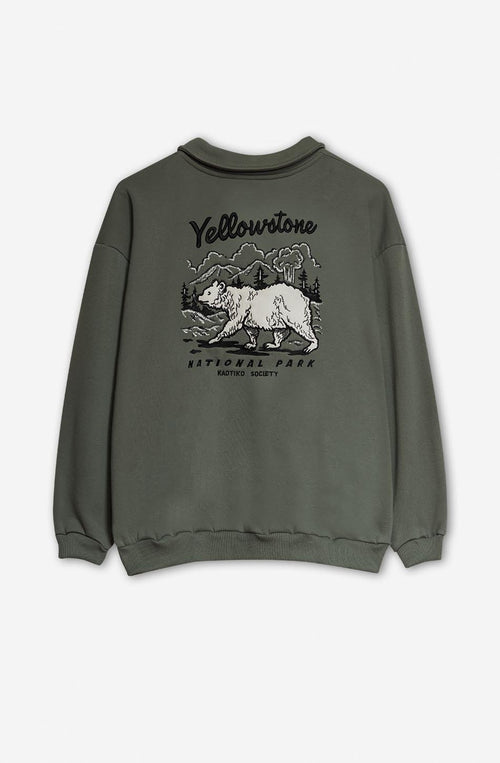 Bear YellowStone Sweatshirt in Grün