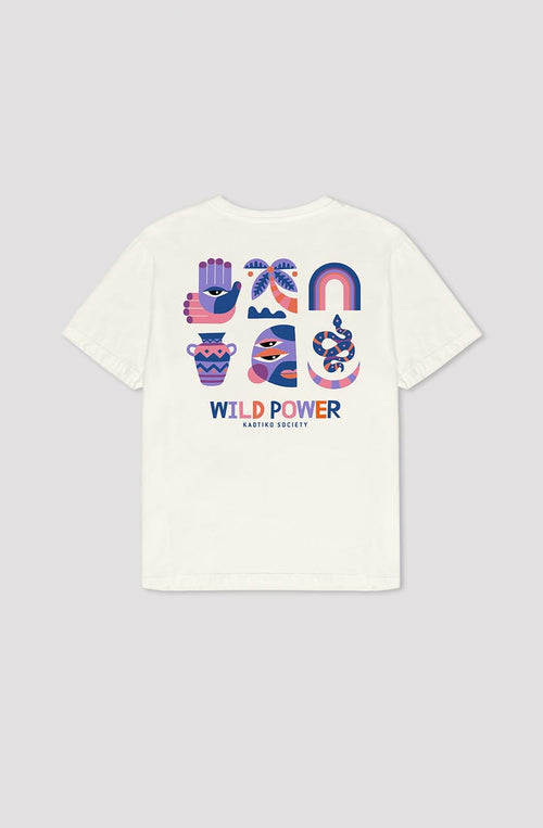 Ivory Washed Wild Power T-Shirt