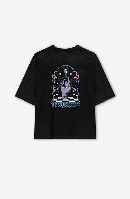 Black Hand Space Cropped T-Shirt