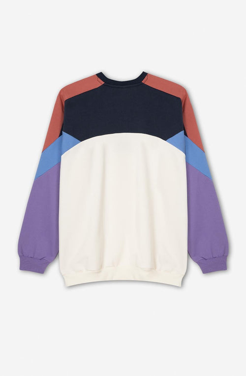 Ivory/ Navy/ Grape/ Crescent Dru Sweatshirt