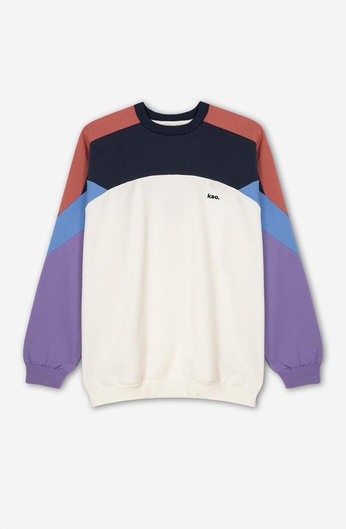 Ivory/ Navy/ Grape/ Crescent Dru Sweatshirt