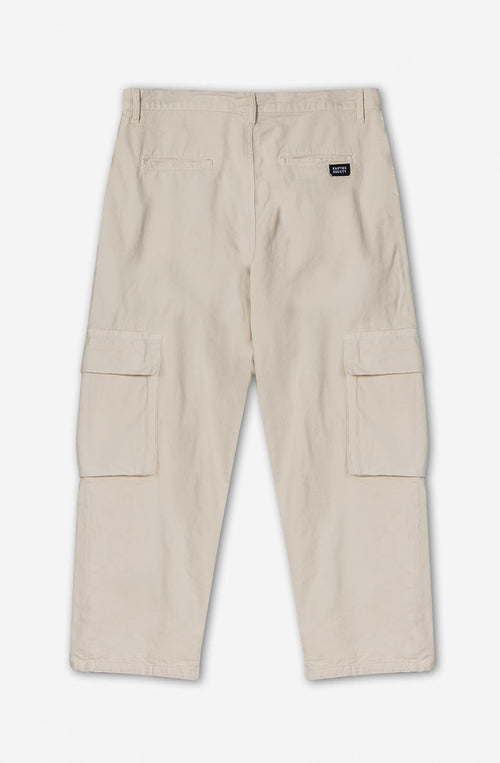 Relaxed Canvas Ivory Cargo Trousers