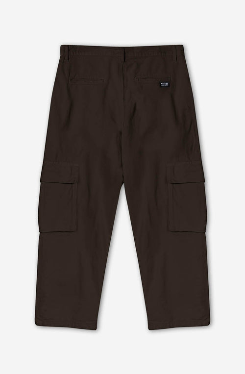 Relaxed Canvas Brown Cargo Trousers