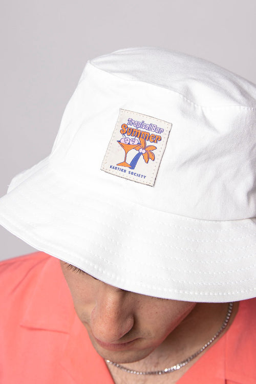 White Tropical Bar Bucket Hat