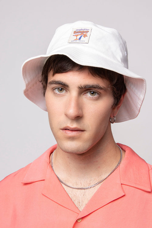 White Tropical Bar Bucket Hat