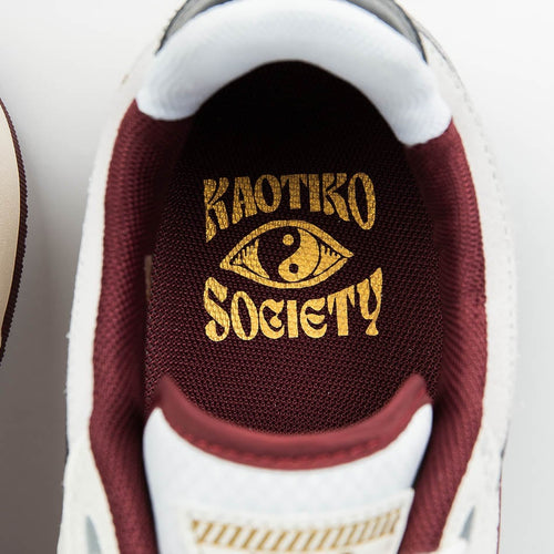 Kaotiko Boston Piping Off White / Burgundy Sneakers