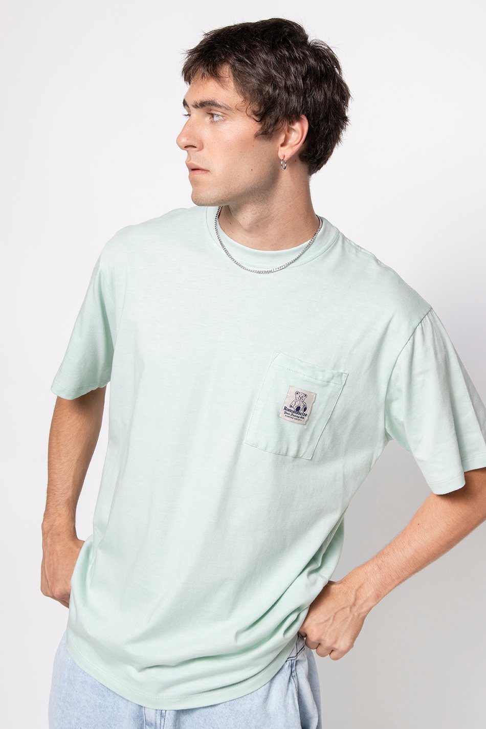 Sweet Green Loving Bear Pocket T-Shirt