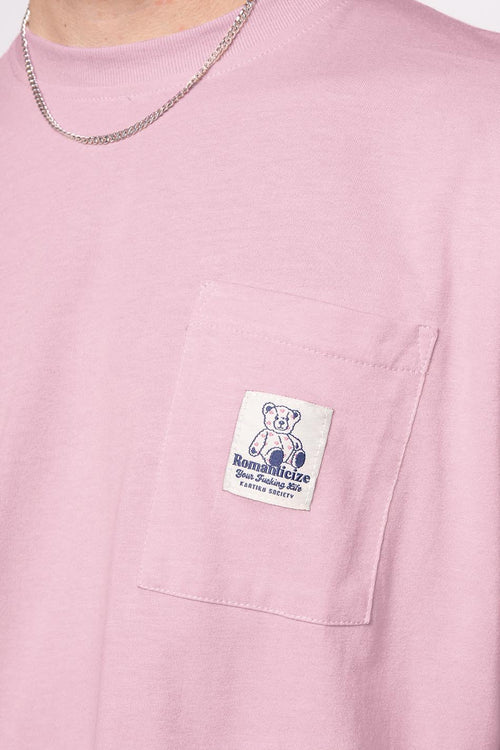 Gum Pink Loving Bear Pocket T-Shirt