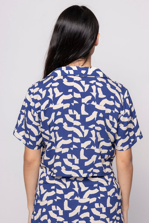 Camisa Geo Abstract Blue