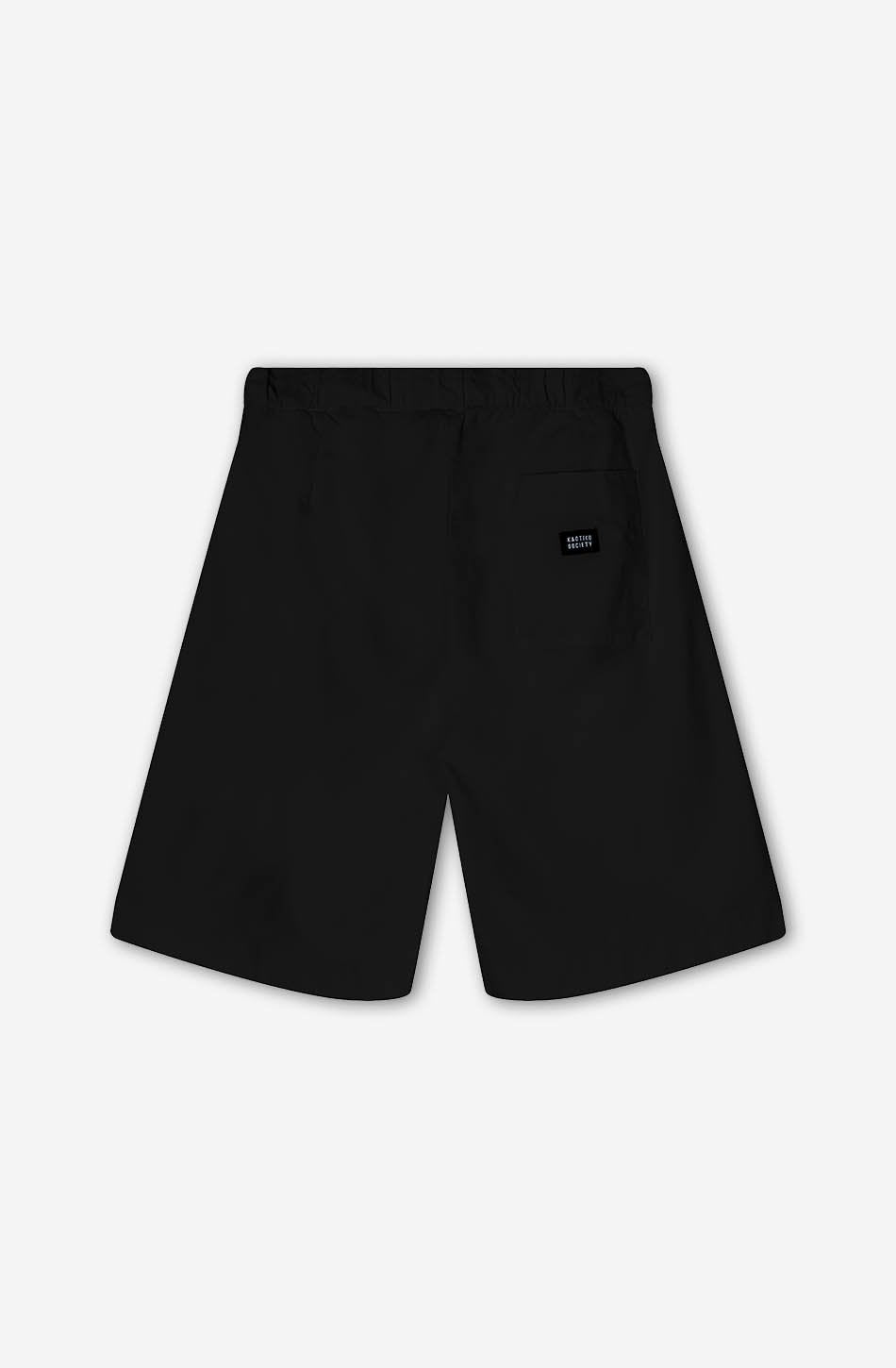 Bermuda Relaxed Canvas Pinzas Black