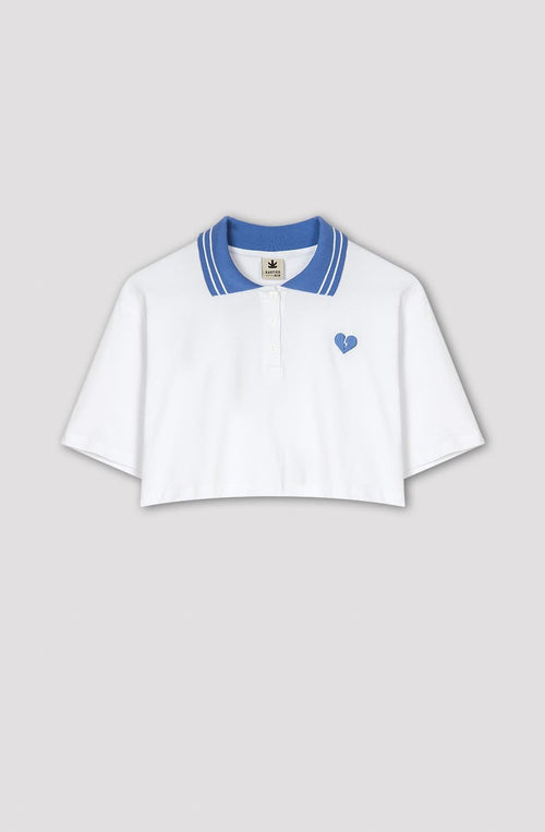 White Broken Heart Polo Shirt