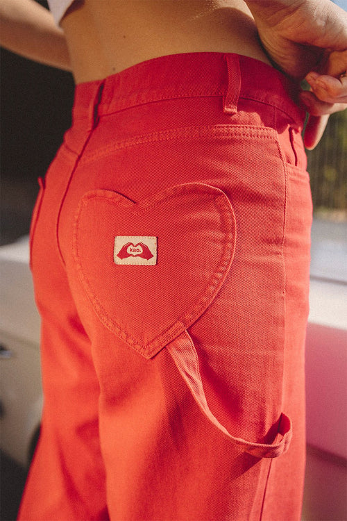 Pocket Heart Red Pants
