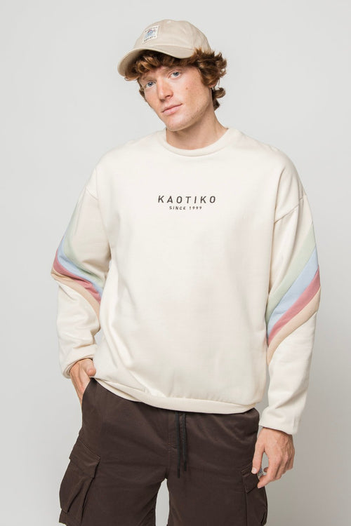 Sudadera Walker Bone/ Palid Green