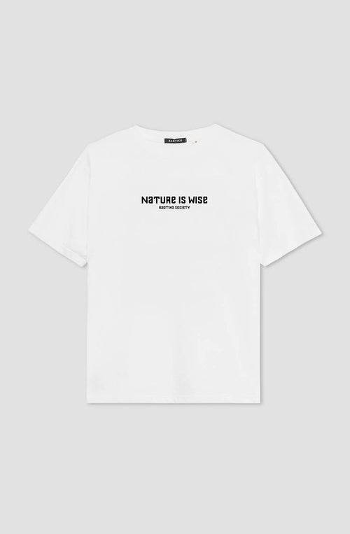 Washed Nature is Wise T-Shirt in Weiß