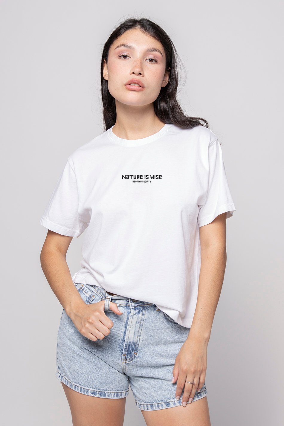 White Nature is Wise Washed T-shirt