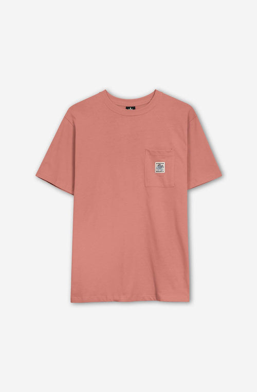 T-shirt Pocket Look Inside Saumon Nouveau