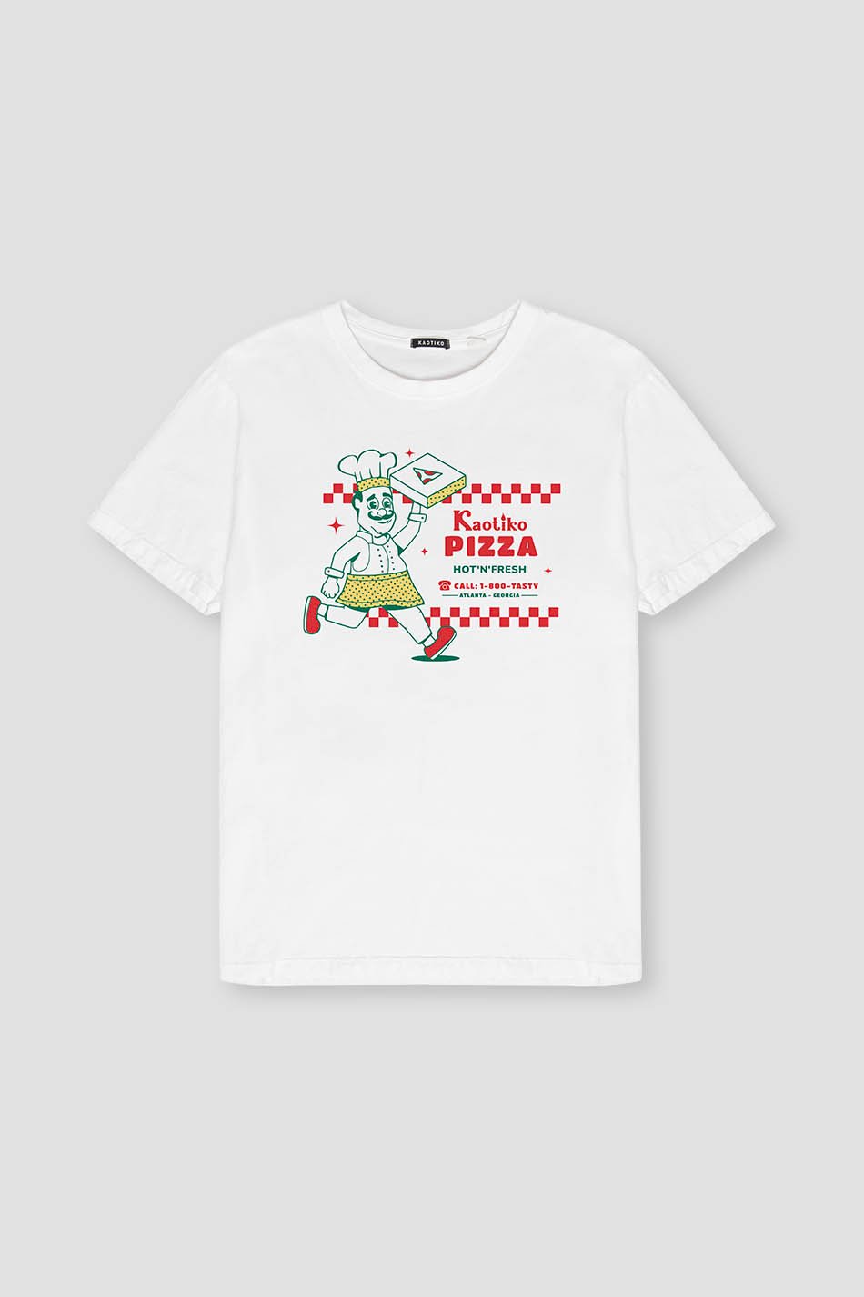 Camiseta Washed Hot Pizza White
