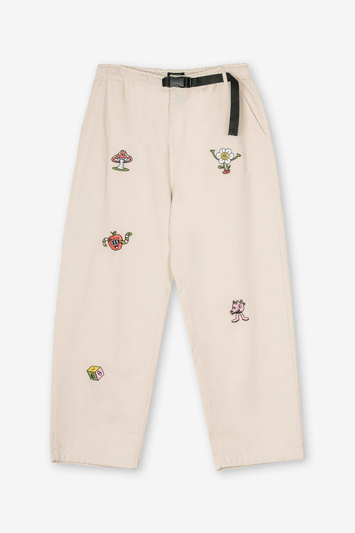 Ivory Embroidered Fantasy Belted Skate Trousers