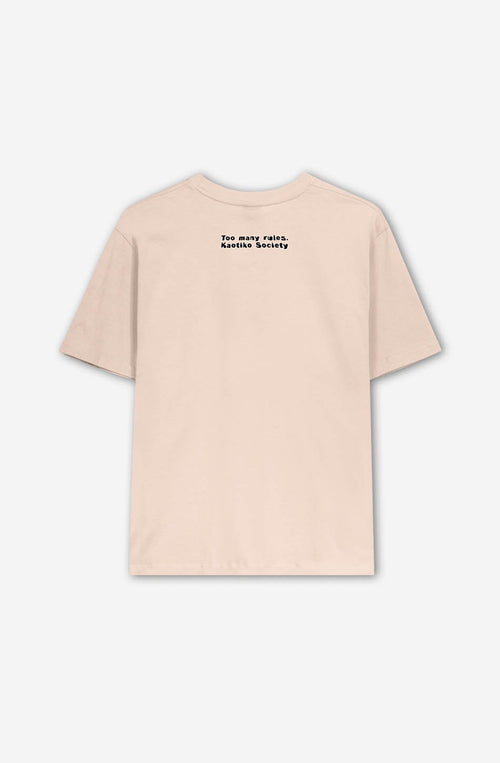 T-Shirt „Too Many Rules Society“ in Babyrosa