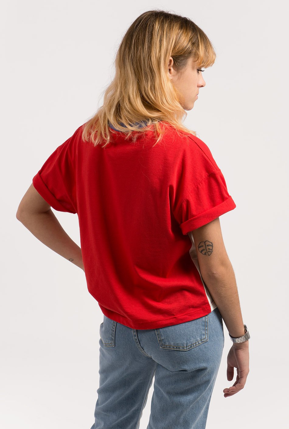 Camiseta "USA" rojo/crudo