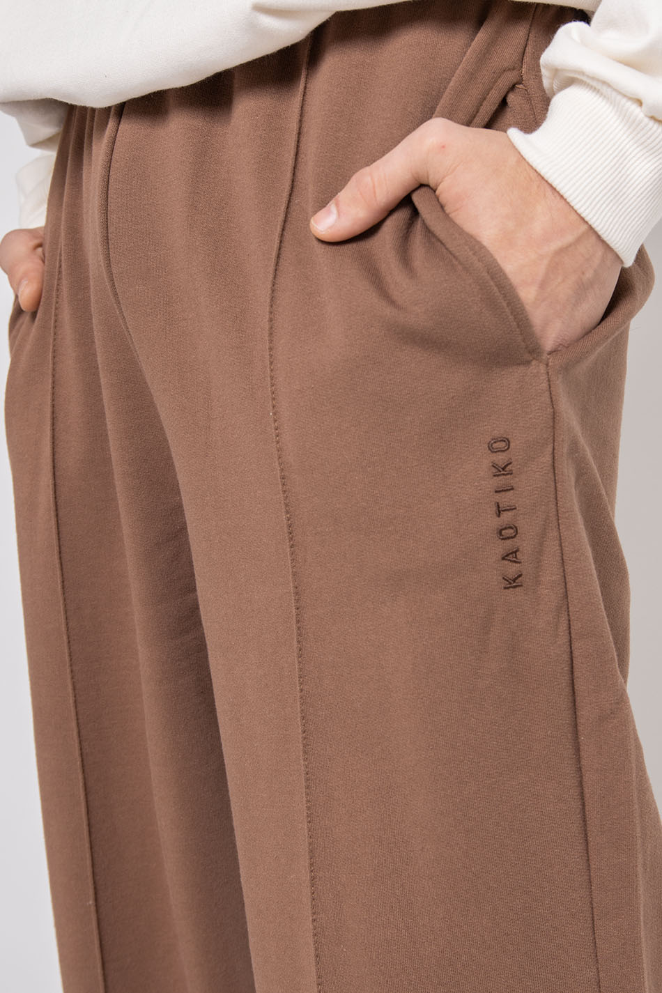 Pantalón Chandal Wide Leg Marrón